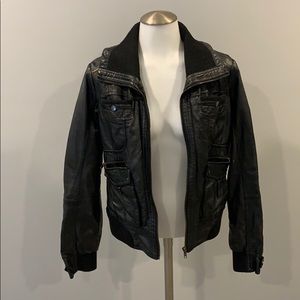 Black leather jacket